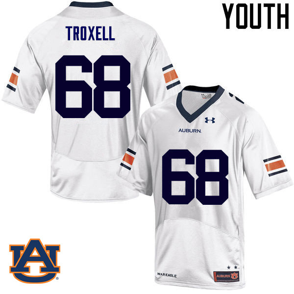 Youth Auburn Tigers #68 Austin Troxell College Football Jerseys Sale-White